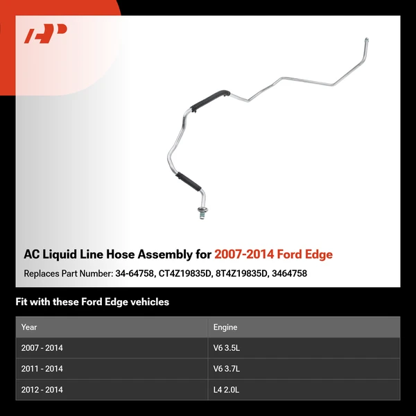 AC Liquid Line Hose Assembly for 2007-2014 Ford Edge