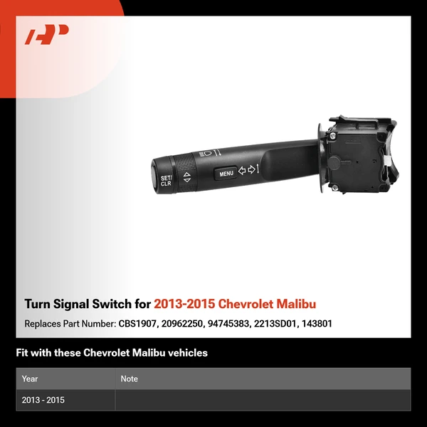 Turn Signal Switch for 2013-2015 Chevrolet Malibu