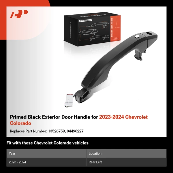 Primed Black Exterior Door Handle for 2023-2024 Chevrolet Colorado