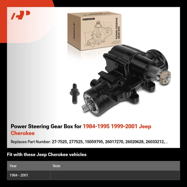 Power Steering Gear Box for 1984-1995 1999-2001 Jeep Cherokee