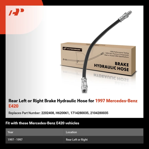 Rear Left or Right Brake Hydraulic Hose for 1997 Mercedes-Benz E420