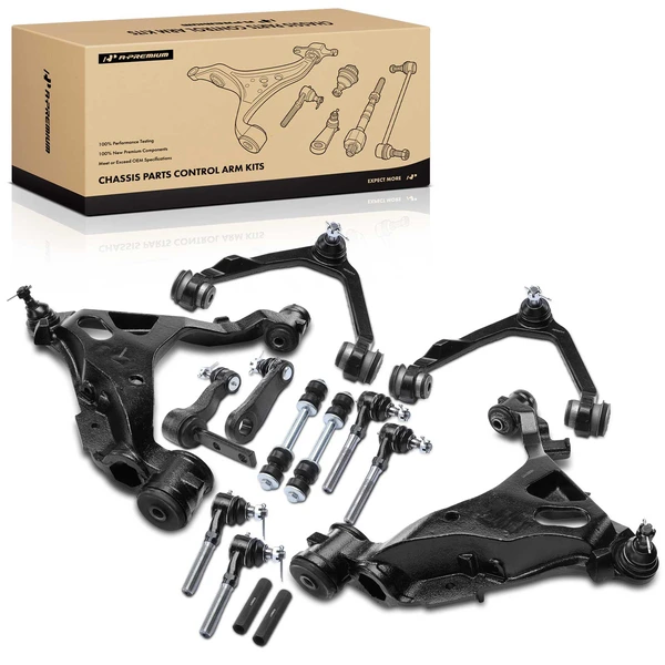 1997-2002 Ford Expedition A Set of 14 Control Arm and Sway Bar Link Full Kit Front Side A-Premium APCA3839