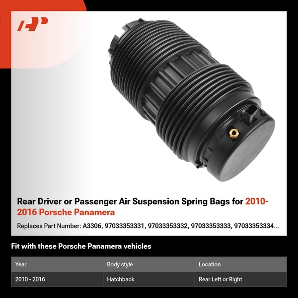 Rear Driver or Passenger Air Suspension Spring Bags for 2010-2016 Porsche Panamera