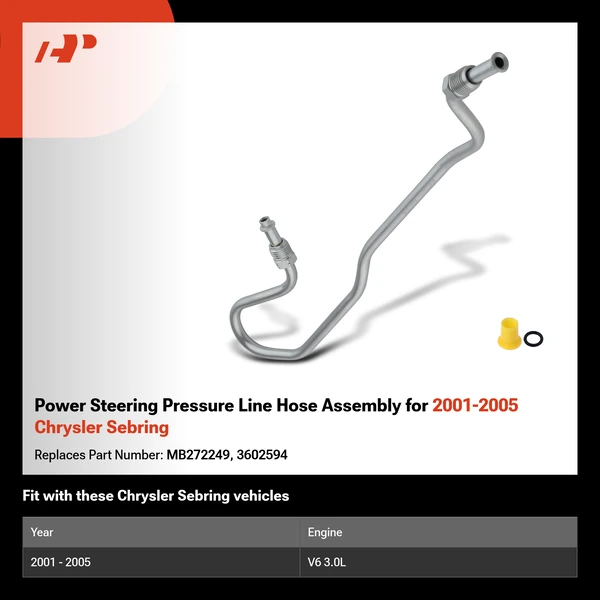 Power Steering Pressure Line Hose Assembly for 2001-2005 Chrysler Sebring