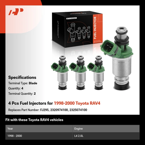 4 Pcs Fuel Injectors for 1998-2000 Toyota RAV4