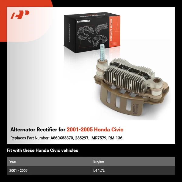 Alternator Rectifier for 2001-2005 Honda Civic