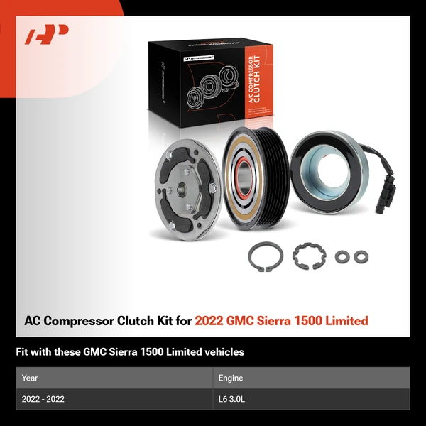 AC Compressor Clutch Kit for 2022 GMC Sierra 1500 Limited