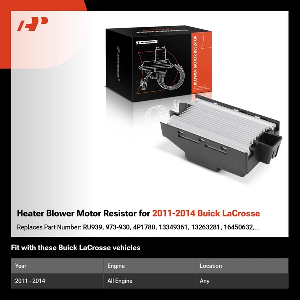 Heater Blower Motor Resistor for 2011-2014 Buick LaCrosse