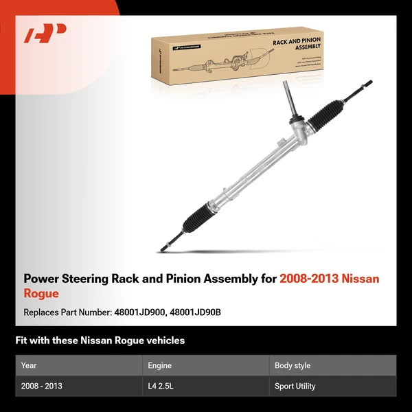 Power Steering Rack and Pinion Assembly for 2008-2013 Nissan Rogue