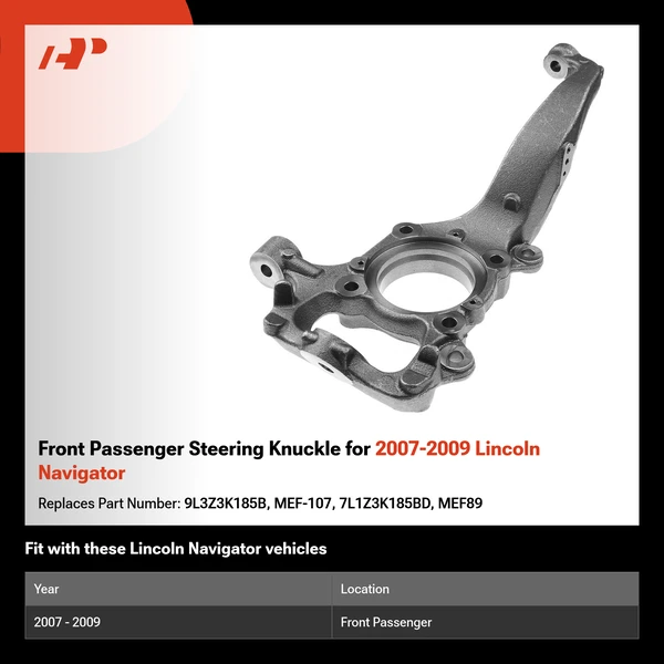 Front Passenger Steering Knuckle for 2007-2009 Lincoln Navigator