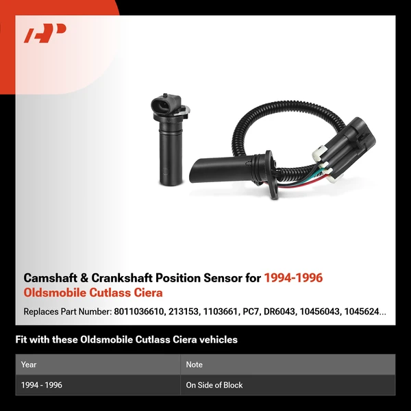 Camshaft & Crankshaft Position Sensor for 1994-1996 Oldsmobile Cutlass Ciera