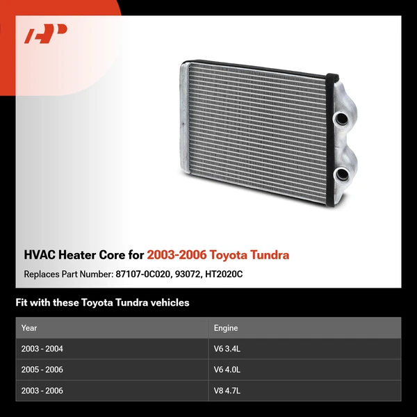 HVAC Heater Core for 2003-2006 Toyota Tundra