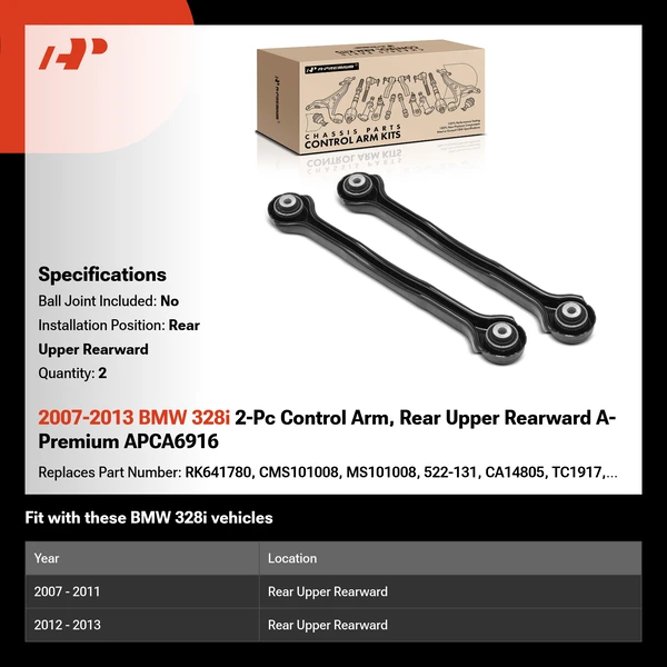 2007-2013 BMW 328i 2-Pc Control Arm, Rear Upper Rearward A-Premium APCA6916