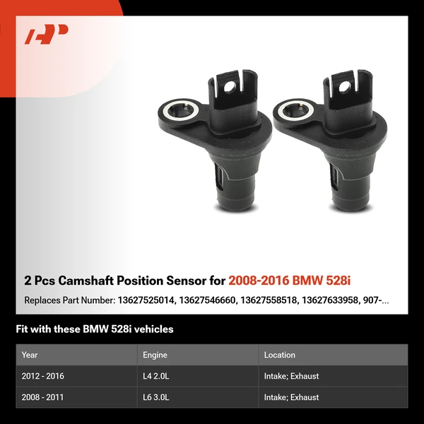 2 Pcs Camshaft Position Sensor for 2008-2016 BMW 528i