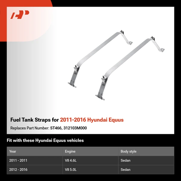 Fuel Tank Straps for 2011-2016 Hyundai Equus