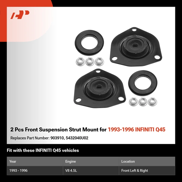 2 Pcs Front Suspension Strut Mount for 1993-1996 INFINITI Q45