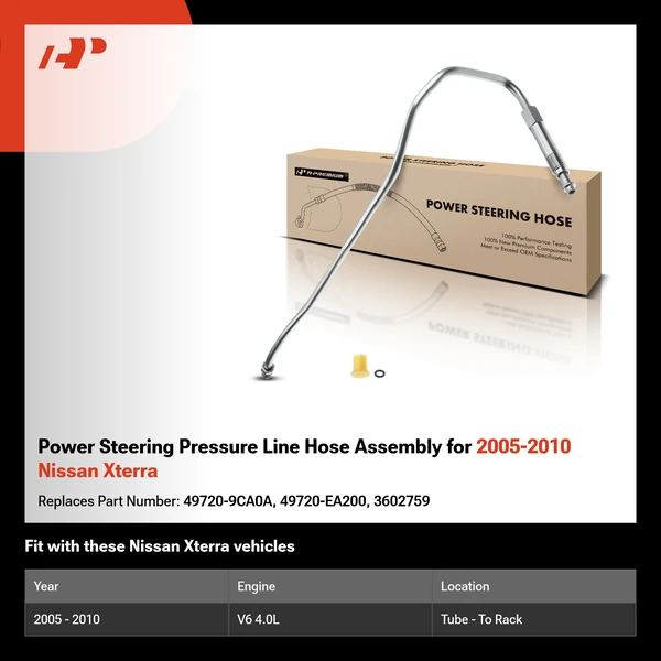 Power Steering Pressure Line Hose Assembly for 2005-2010 Nissan Xterra