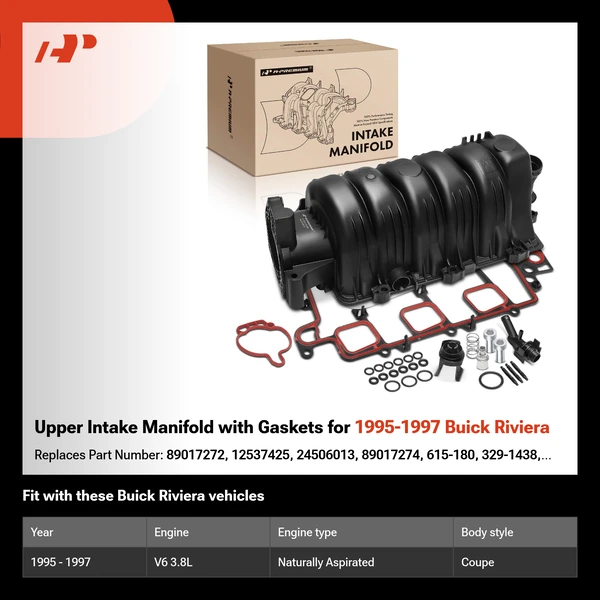 Upper Intake Manifold with Gaskets for 1995-1997 Buick Riviera