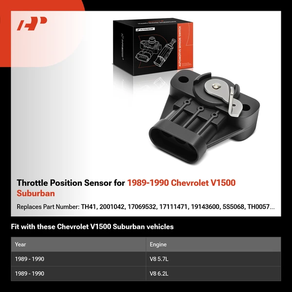 Throttle Position Sensor for 1989-1990 Chevrolet V1500 Suburban