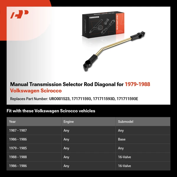 Manual Transmission Selector Rod Diagonal for 1979-1988 Volkswagen Scirocco