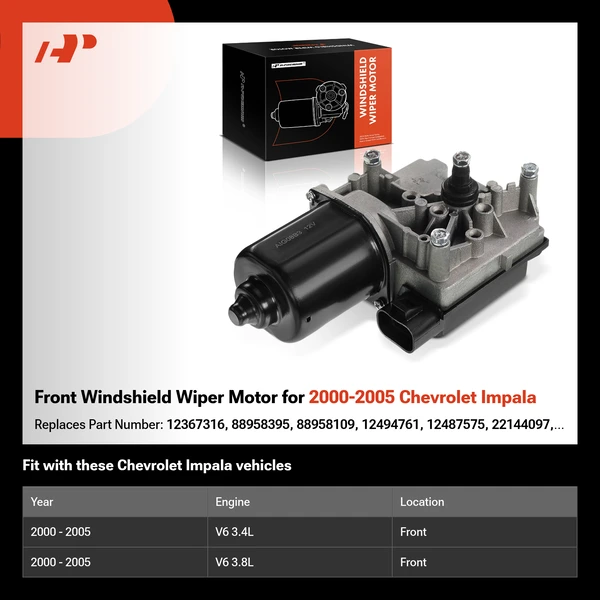 Front Windshield Wiper Motor for 2000-2005 Chevrolet Impala