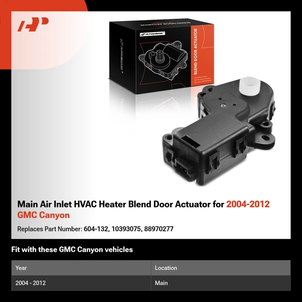 Main Air Inlet HVAC Heater Blend Door Actuator for 2004-2012 GMC Canyon
