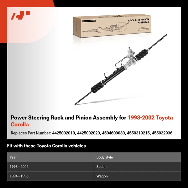 Power Steering Rack and Pinion Assembly for 1993-2002 Toyota Corolla