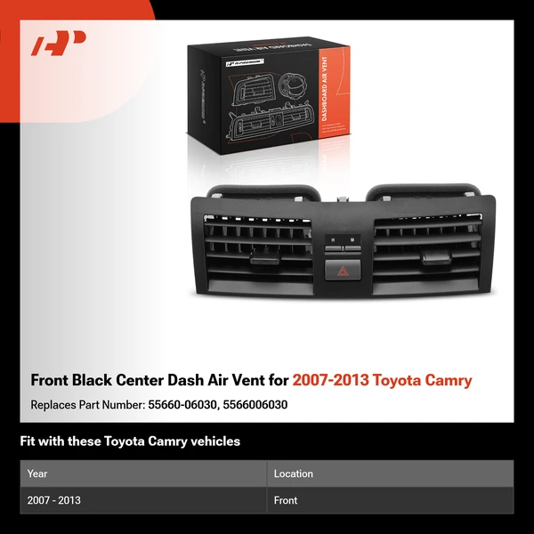 Front Black Center Dash Air Vent for 2007-2013 Toyota Camry