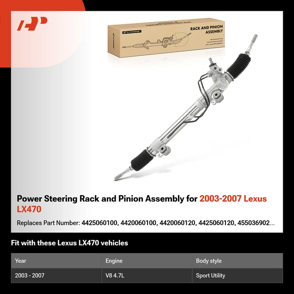 Power Steering Rack and Pinion Assembly for 2003-2007 Lexus LX470