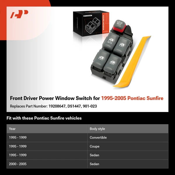 Front Driver Power Window Switch for 1995-2005 Pontiac Sunfire