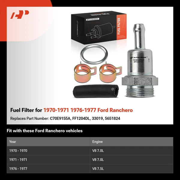 Fuel Filter for 1970-1971 1976-1977 Ford Ranchero