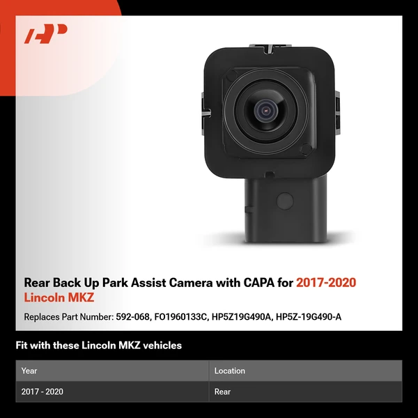 Rear Back Up Park Assist Camera with CAPA for 2017-2020 Lincoln MKZ