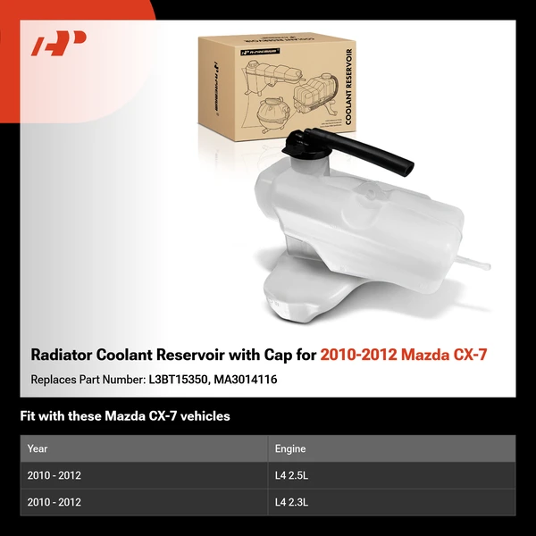 Radiator Coolant Reservoir with Cap for 2010-2012 Mazda CX-7