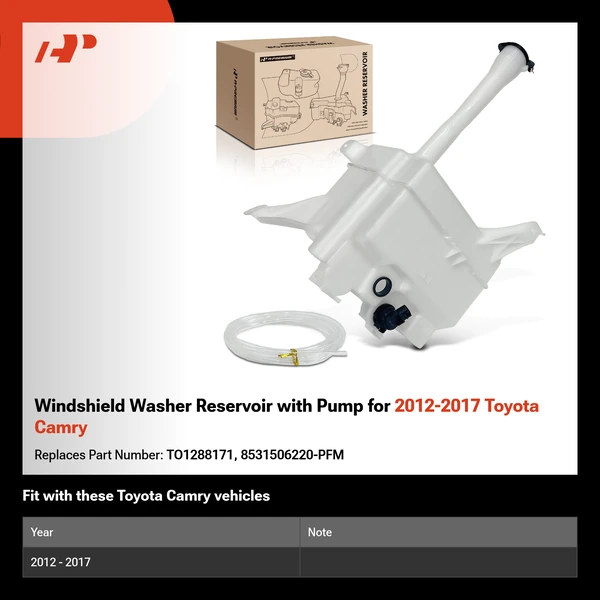 Windshield Washer Reservoir with Pump for 2012-2017 Toyota Camry