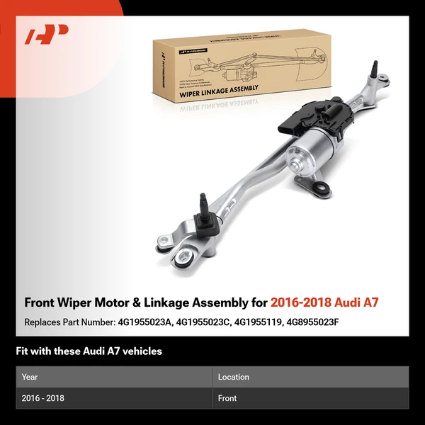 Front Wiper Motor & Linkage Assembly for 2016-2018 Audi A7