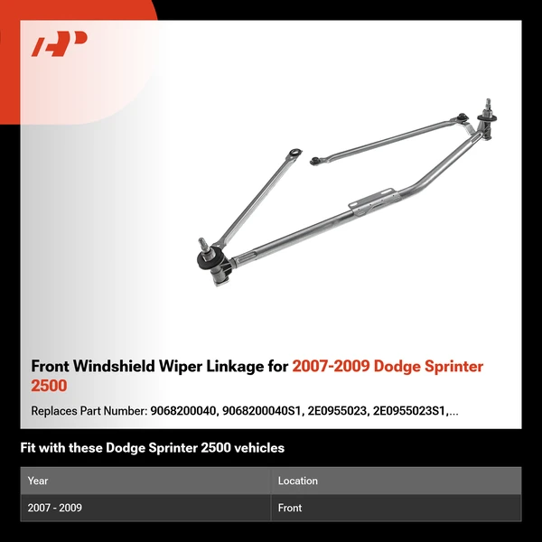 Front Windshield Wiper Linkage for 2007-2009 Dodge Sprinter 2500