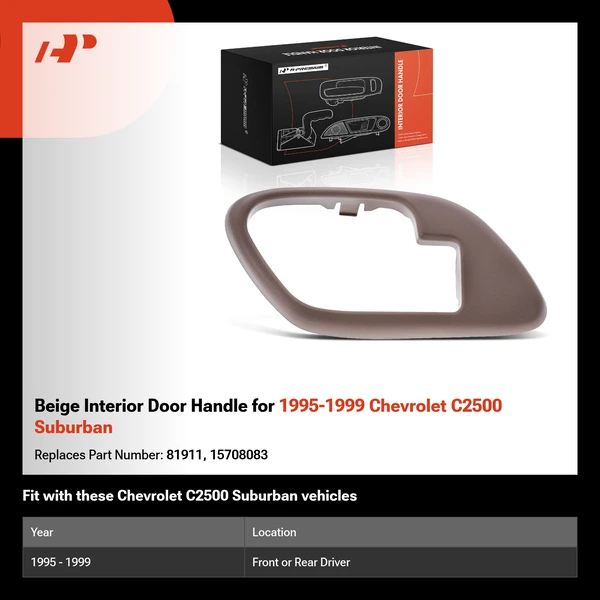 Beige Interior Door Handle for 1995-1999 Chevrolet C2500 Suburban