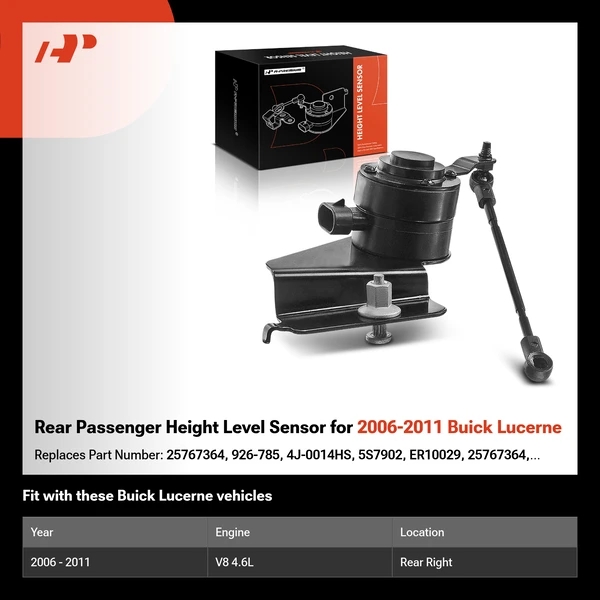 Rear Passenger Height Level Sensor for 2006-2011 Buick Lucerne