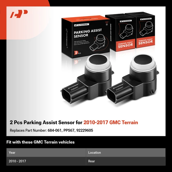 2 Pcs Parking Assist Sensor for 2010-2017 GMC Terrain