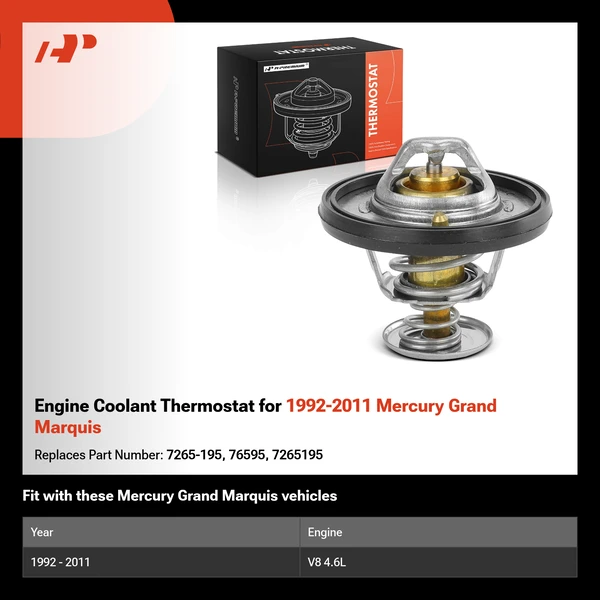 Engine Coolant Thermostat for 1992-2011 Mercury Grand Marquis