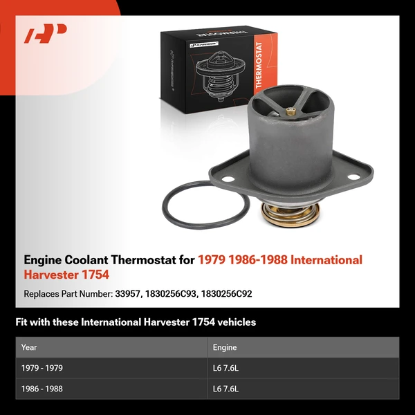 Engine Coolant Thermostat for 1979 1986-1988 International Harvester 1754