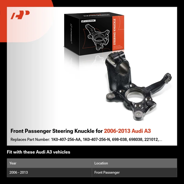 Front Passenger Steering Knuckle for 2006-2013 Audi A3