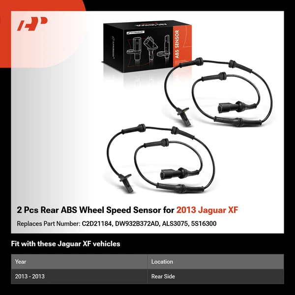 2 Pcs Rear ABS Wheel Speed Sensor for 2013 Jaguar XF