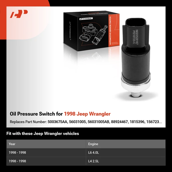 Oil Pressure Switch for 1998 Jeep Wrangler