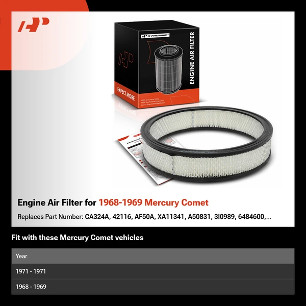 Engine Air Filter for 1968-1969 Mercury Comet