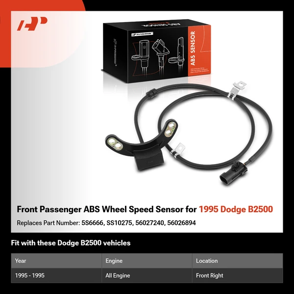 Front Passenger ABS Wheel Speed Sensor for 1995 Dodge B2500