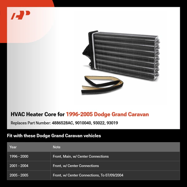 HVAC Heater Core for 1996-2005 Dodge Grand Caravan