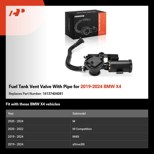 Fuel Tank Vent Valve With Pipe for 2019-2024 BMW X4