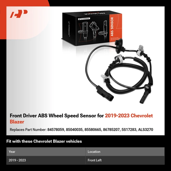 Front Driver ABS Wheel Speed Sensor for 2019-2023 Chevrolet Blazer