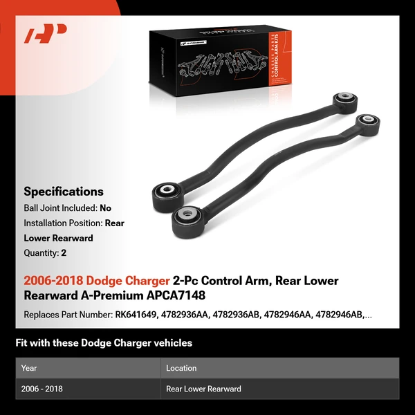 2006-2018 Dodge Charger 2-Pc Control Arm, Rear Lower Rearward A-Premium APCA7148